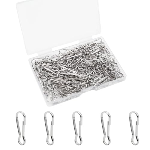 25mm Stainless Steel Spring Snap Hooks - 100 Pack, Durable & Rust-Resistant