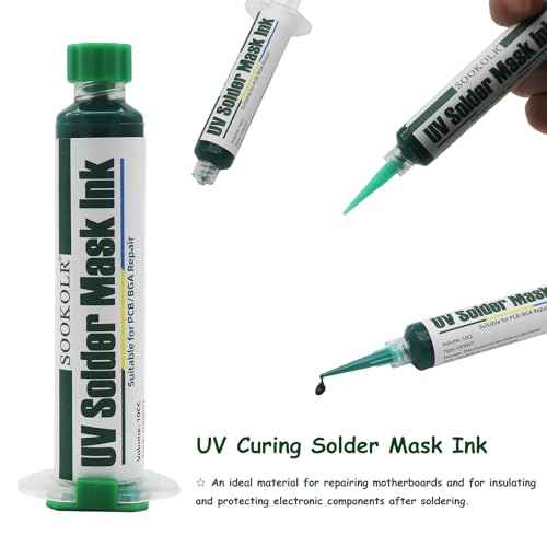 10CC Solder Mask Ink, Green UV Light Curing Solder Resist Paste, PCB BGA Solder Film Missing Repair, Prevent Corrosive Arcing