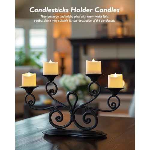 Homemory 12Pack 400+Hour Remote Control Flameless Candles, 2/4/6/8H Timer Led Votive Candles, Battery Operated Tea Lights for Wedding Table Centerpiece, Holidays, Halloween Pumpkins, Christmas Decor