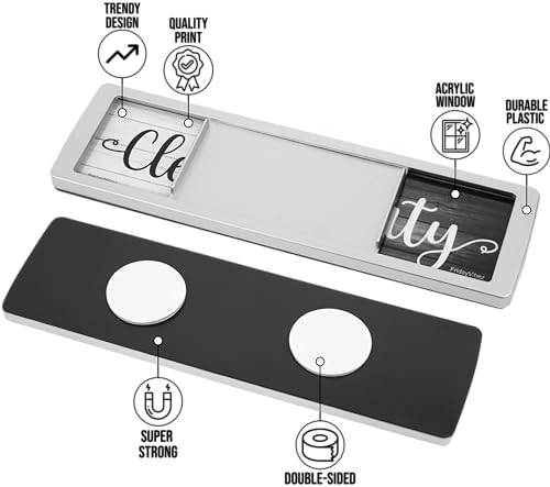 FridayVibez Dark Farmhouse Dishwasher Magnet Sign — Clean/Dirty, 7x2in, Adhesive Included