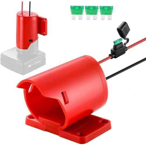 Power Wheel Adapter for Milwaukee M12 12V Battery with Fuse & Wire terminals & 14 Gauge Wire, Good Power Convertor for DIY Ride On Truck, Robotics and RC Toys