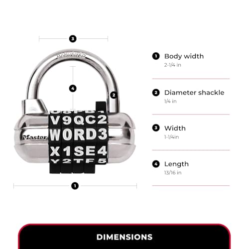 Master Lock 1523D Combination Padlock - Resettable Indoor Lock, Pack of 1, Color May Vary