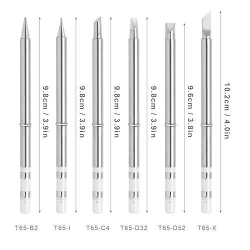 FEITA T65 Soldering Pen Iron Tips Replacement for Smart Mini Pencil Soldering Iron micro Portable Solder Pen Tools Soldering Accessories (6-Packs)