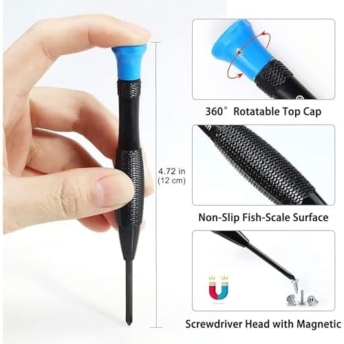 21-Piece Set Opening Pry Tool Screwdriver Set Multiple Functions Repair Tool Kit with Phillips Pentalobe Flat Triangle Head Suitable for Repairing iPhones iPad Laptop