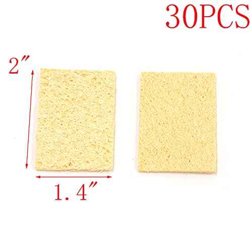 MY MIRONEY 2" x 1.4" Replacement Welding Soldering Iron Tip Cleaning Sponge Yellow Solder Tip Cleaning Sponge Pack of 30