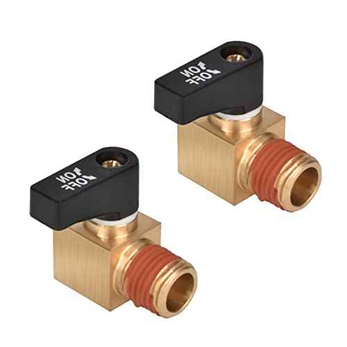 2 Pieces Air Compressor Valve NPT Male x NPT Female Ball Type Drain Valve Mini Brass Ball Valve for Air Compressor