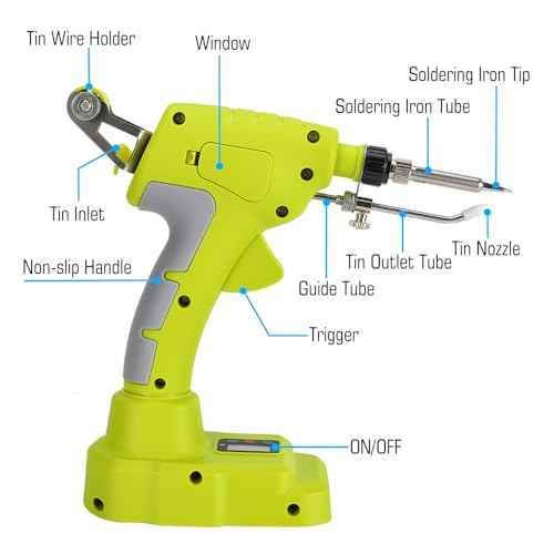 Choerinton Soldering Iron Compatible with Ryobi 18V Battery Soldering Iron Kit 75W LED Digital Soldering Gun Welding Iron with 5pcs Tips 50g 0.04" Solder Wire for Home DIY Repairing Welding