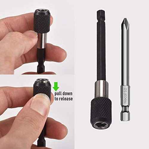1/4¡¯¡¯ Drill Bit Extension Set, 2 Pieces Flexible Drill Bit Extension Shaft, 3 Pieces Quick Change Magnetic Screwdriver Bit Holder