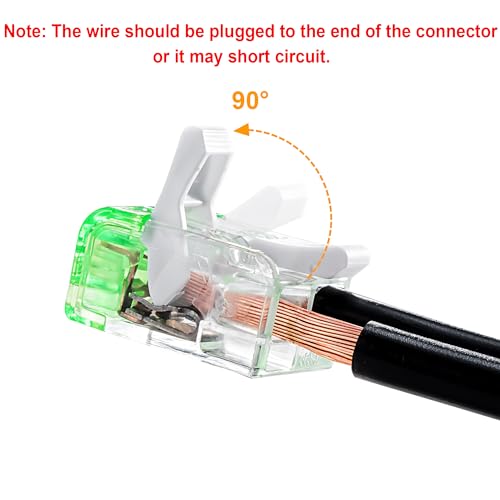 BELEKS 2 Port Electrical Lever Nuts Pack of 10 - Transparent Wire Connectors AWG 12-24