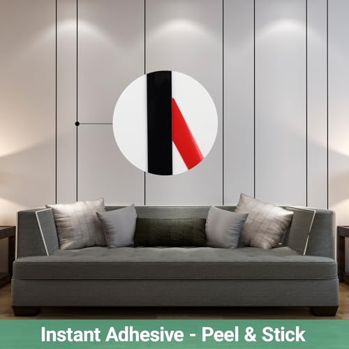 Gaahing 0.5" x 196.8" Matte Black Peel & Stick Wall Molding & Trim