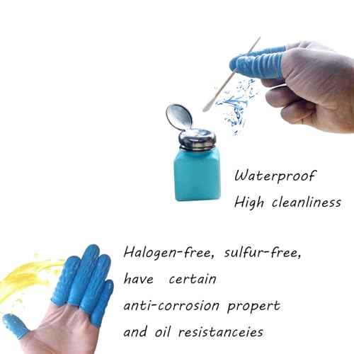 Large Disposable Nitrile Finger Cots, Non-allergenic No Powder Finger Protectors£¬ Suitable for Beauty, Manicure, Massage,Electronic Repair 100 pcs(Blue)