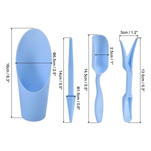 MECCANIXITY Garden Shovel Hand Tools Transplanting Succulent Cultivation Digging Scoops Kits, Blue