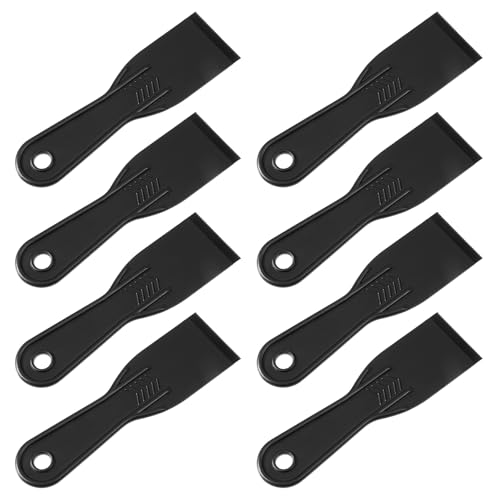 8PCS Plastic Putty Knives, Flexible Plastic Putty Knife Scraper, Black Paint Scraper Spackle Tool for Taping Drywall Wall Painting, Repairing Walls, Pasting Plaster