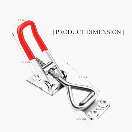 6 Pack Adjustable Toggle Latch Clamp 4001, Silver, 330Lbs Holding Capacity Pull for Lid Jig