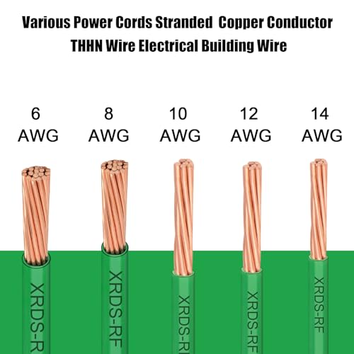 Green 8AWG THHN Stranded Bare Copper Grounding Wire 100FT - Electrical Building Wire