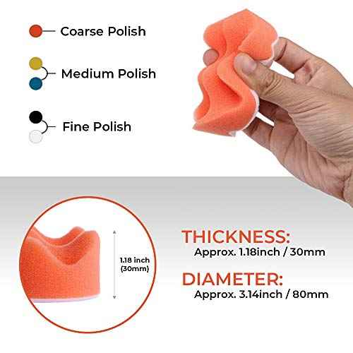 CANOPUS Car Polishers and Buffers Kit, 11-PCs Polishing Pad Kit, 3-in Polishing Wheel for Drill, Buffing Pads for Car Detailing, Sanding, Polishing, Waxing & Sealing Glaze