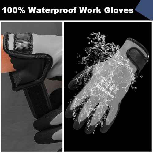 NATURALRISE 100% Waterproof Gloves for Men & Women,Winter Work Gloves with Grip for Cold Weather