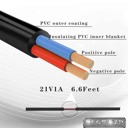 Mini Chainsaw 21V Lithium Battery Charger, fit for Garden Joy Drill, Impack Wrench, Pole Saw Tool Power Cord Adapter Cable 6 ft