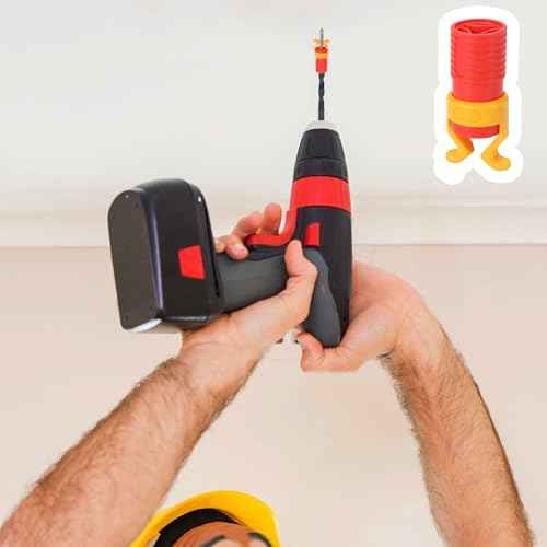 4 Pcs ABS Screw Gripper Holder Clamp Fixing Set for Drill, Fits Screwdrivers Bit Diameter of 6-8mm Holding Tool for Woodworking (Red)
