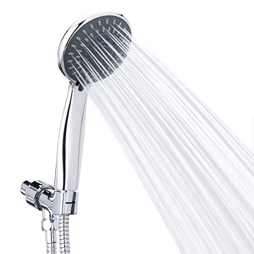BRIOUT Silver Handheld Shower Head High Pressure 5-Settings with Hose