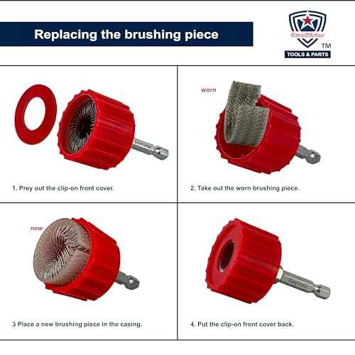 [3-Size/9PC] Copper Pipe Cleaner Set for Drill, 1/2, 3/4, & 1-inch [1 Cleaning Brush & 2 Brushing Pieces for Each Size] Clean Copper Pipes for Soldering, w/ Stainless-Steel Wire Bristles & 1/4¡± Shank