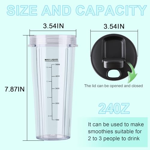 BN301 BN300 20 oz Replacement Blender Cups for Ninja Nutri-Plus BN301/BN300