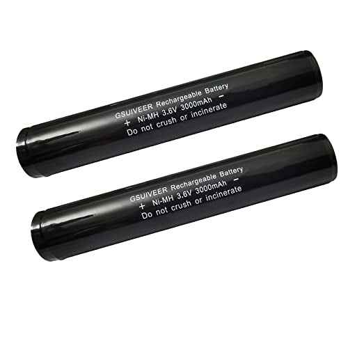 75175 75375 3.6V 3000mAh Ni-MH Flashlight Battery Compatible with Streamlight Stinger 75813 75810 76000 PolyStinger Pelican M9 FL126 Flashlight(2-Pack)