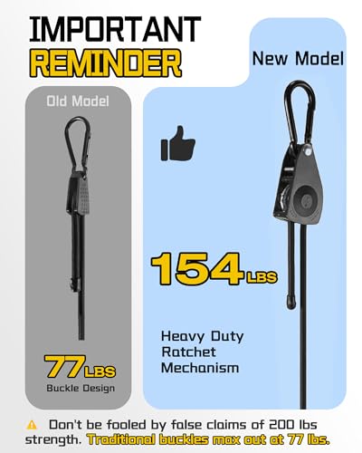 Black 48 Inch Adjustable Carabiner Bungee Cords with Hooks - 8 Pack