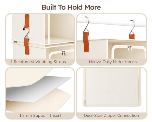 Homsorout 6-Tier Modular Hanging Closet Organizer Separable Beige / 6-Shelf