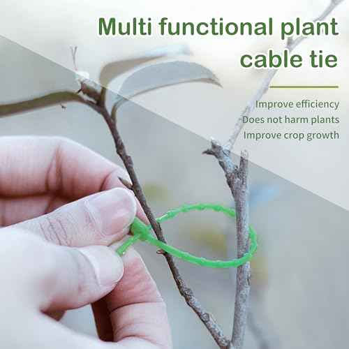 Green Zip Ties, 5 Inch Adjustable Plant Ties, 50PCS Plastic Twist Ties for Outdoor Garden Climbing Plants, Premium Heavy Duty Self-Locking Decoration Tie Wraps Support Tree Shrub Vine