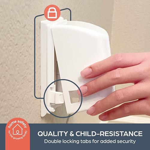 Dreambaby Dual Fit Outlet Cover Box - Baby Safety Outlet Cover for Standard & Decora Plugs - Child Proof Electrical Outlet Plugs - Essential Plug Cover for Baby Proofing - 2 Pack