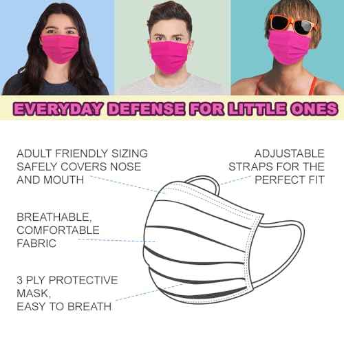 100 Pack 3 Ply Disposable/Filter Protection Face Masks for Adult Men Women