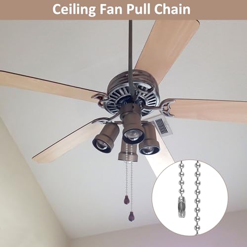 236-inch Ceiling Fan Pull Chain Extension with Connectors - Stainless Steel