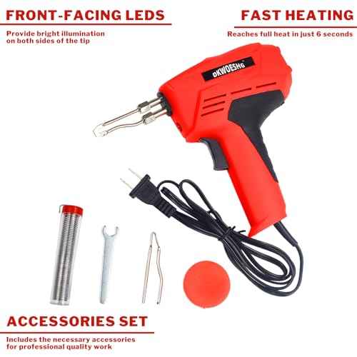 100W Soldering Gun Kit, Instant-Heat 120V AC with 700¡ÆF Max Temp, Trigger Activated with Work Light, Includes 2 Tips, Solder, Hex Wrench & Plastic Case