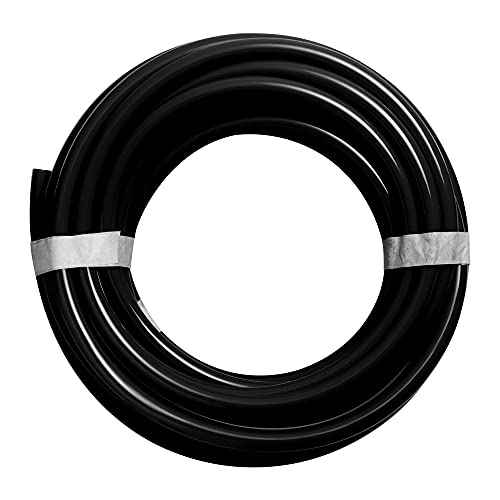 Feelers Pneumatic PU Tubing, 1/4"OD Hose PU Polyurethane Air Hose Tube Line for Air Compressor Water Fluid Transfer Black (9.84 ft)
