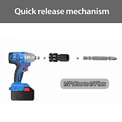 2PCS 1/2 to 1/4 Socket Adapter Converter Impact Wrench Drill Bit Set Conversion Head for Driver Electric Screwdriver Chuck Adapter Hex Drive Accessories for Air Hammer 1/2 Inch to 1/4 Inch