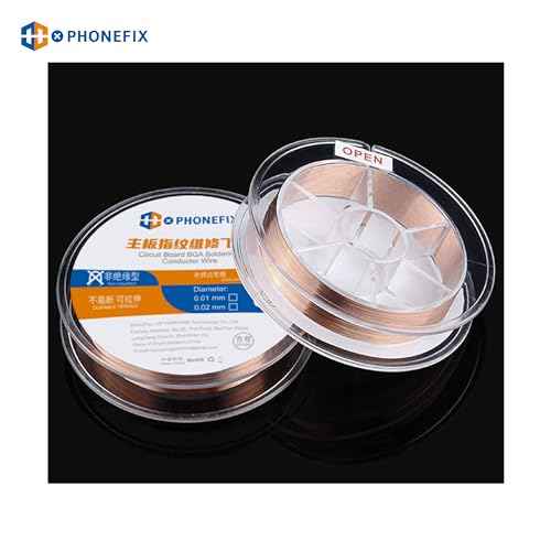0.02mm 120M Phone Motherboard Soldering Jump Wire Pure Copper Non-Insulated Conductor Wire for Mobile Phone iPhone Logic Board Soldering Repair