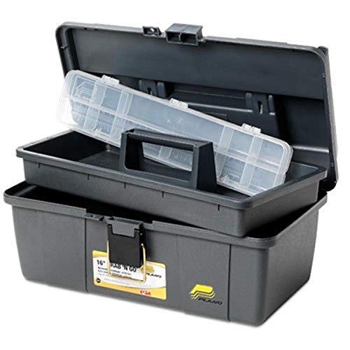 Plano 452-006 Grab-N-Go 16-Inch Toolbox with Lift-Out Tray, Gray/Black