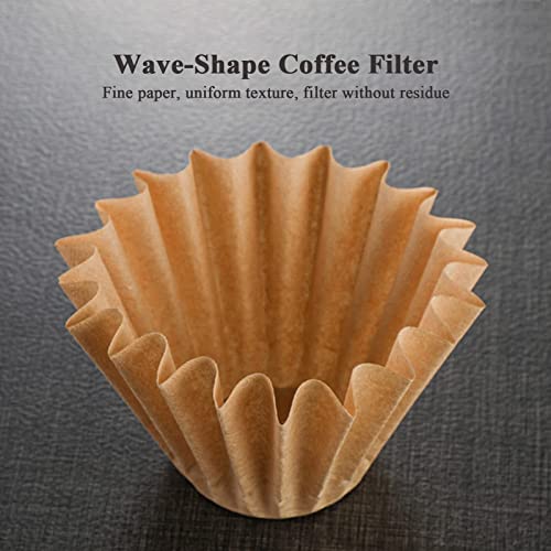 MUCXNIIY 2-5 Cup Unbleached Coffee Filters W02 Brown - Pack of 100 for Home & Commercial, Thick Natural Filter Basket
