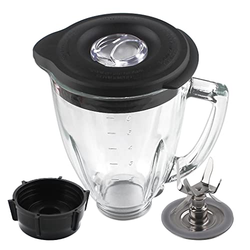 Oster Blender Replacement Glass Jar 6-Cup with Blade, Includes Lid and Gasket