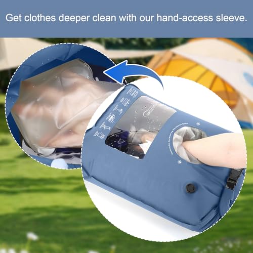 Portable Travel Washing Bag Hand Washable Laundry Solution Lake Blue