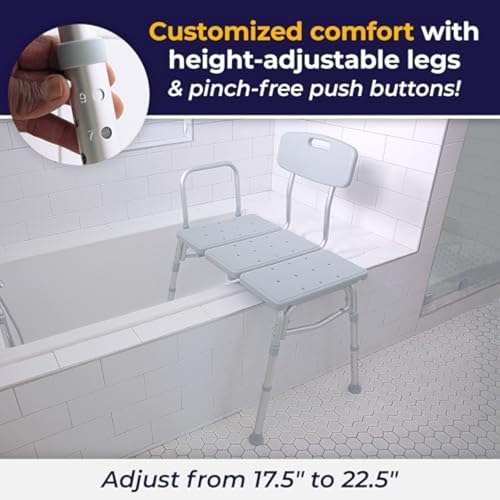 Drive Medical Height Adjustable Tub Transfer Bench for Safe Bathing