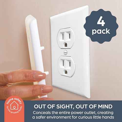 Dreambaby CoverPlug Paintable Outlet Plug Cover for Baby Safety -Electrical Wall Plate Socket Guard Protector (4 Pack)