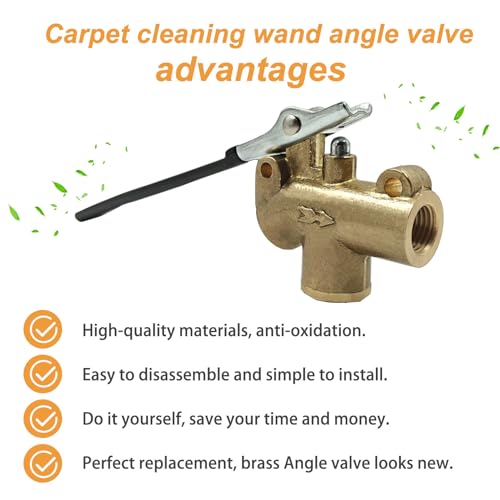 1/4" Carpet Cleaning Wand Angle Valve, Brass Angled Flow Control Valve