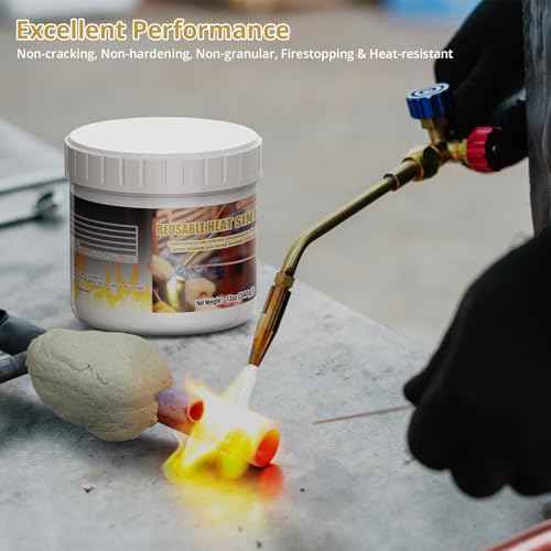 Semlos Heat Blocking Putty Jar (1), The Moldable & Reusable Solder Heat Insulation Clay, Heat Barrier for Installing Sight Glasses, TXV Valves, Directional Valves et al£¨12 oz£©