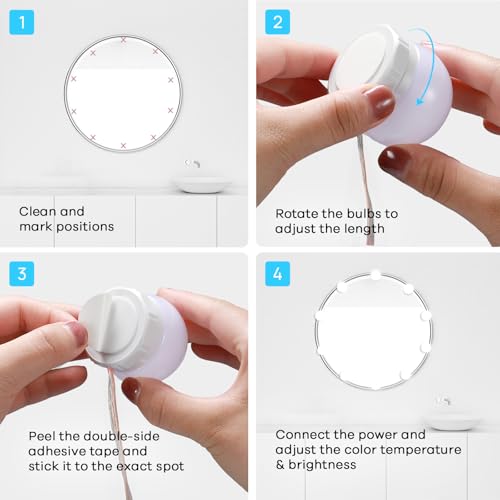 Consciot LED Vanity Lights for Mirror - Hollywood Style 10 Dimmable Bulbs, White Variant
