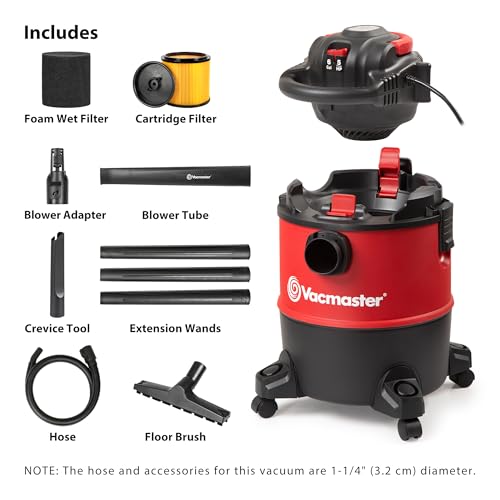 Vacmaster 6 Gallon 5 Peak HP Wet Dry Shop Vacuum with Detachable Blower