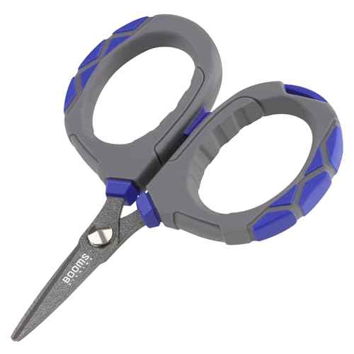 Booms Fishing Braided Line Scissors: Micro-Serrated Stainless Steel Blades Line Cutter - XW01 4.1" Fishing Serrated Shears