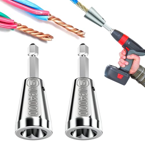 2 Pack Upgraded Wire Twister Tool for Drill - Heavy Duty Wire Nut Twisting