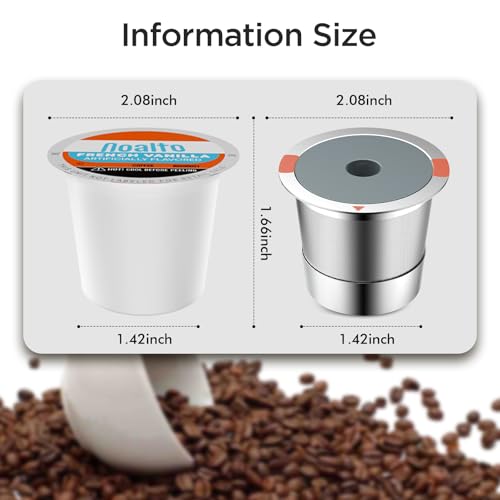 NOALTO Reusable Stainless Steel K Cups for Keurig - 2 Pack
